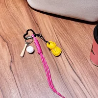 Mobile Phone Lanyard Dopamine Baseball Keychain Anti-loss Wristband Rope Water Cup Bag Woven Short Lanyard sku image 3