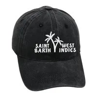 Bad Bunny Baseball Cap Coconut Tree Island Embroidery Washed Dad Hat Men's Retro Old Sun Hat main image 3