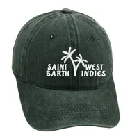 Bad Bunny Baseball Cap Coconut Tree Island Embroidery Washed Dad Hat Men's Retro Old Sun Hat sku image 1