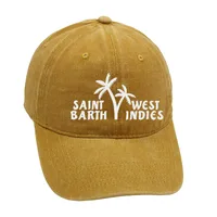 Bad Bunny Baseball Cap Coconut Tree Island Embroidery Washed Dad Hat Men's Retro Old Sun Hat sku image 2