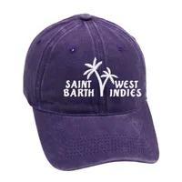 Bad Bunny Baseball Cap Coconut Tree Island Embroidery Washed Dad Hat Men's Retro Old Sun Hat sku image 3