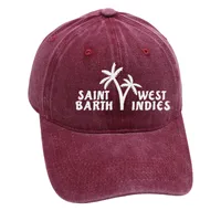 Bad Bunny Baseball Cap Coconut Tree Island Embroidery Washed Dad Hat Men's Retro Old Sun Hat sku image 13