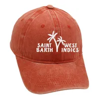 Bad Bunny Baseball Cap Coconut Tree Island Embroidery Washed Dad Hat Men's Retro Old Sun Hat sku image 14