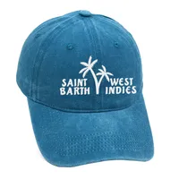 Bad Bunny Baseball Cap Coconut Tree Island Embroidery Washed Dad Hat Men's Retro Old Sun Hat sku image 18
