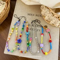 Ins New Color Butterfly Mushroom Beaded Keychain Sweet Cute Girl Style Hanging Niche Pendant main image 1