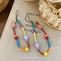 Ins New Color Butterfly Mushroom Beaded Keychain Sweet Cute Girl Style Hanging Niche Pendant main image 2