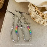 Ins New Color Butterfly Mushroom Beaded Keychain Sweet Cute Girl Style Hanging Niche Pendant main image 3