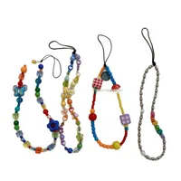 Ins New Color Butterfly Mushroom Beaded Keychain Sweet Cute Girl Style Hanging Niche Pendant main image 5