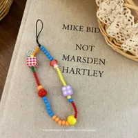 Ins New Color Butterfly Mushroom Beaded Keychain Sweet Cute Girl Style Hanging Niche Pendant sku image 1