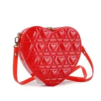 New Love Bag Fashionable And Easiest For Match Shoulder Crossbody Small Bag Women's Summer Cute Jelly Bag Heart Shape Bag sku image 7