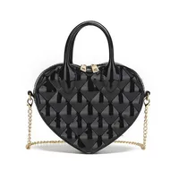 Easiest For Match And High-end  New Jelly Bag Small Square Bag Fashion Handbag Women's Shoulder Bag Chain Heart Bag sku image 2