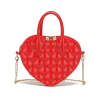Easiest For Match And High-end  New Jelly Bag Small Square Bag Fashion Handbag Women's Shoulder Bag Chain Heart Bag sku image 5