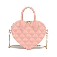 Easiest For Match And High-end  New Jelly Bag Small Square Bag Fashion Handbag Women's Shoulder Bag Chain Heart Bag sku image 6