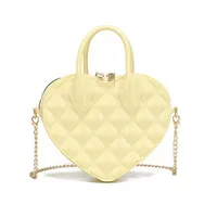 Easiest For Match And High-end  New Jelly Bag Small Square Bag Fashion Handbag Women's Shoulder Bag Chain Heart Bag sku image 8