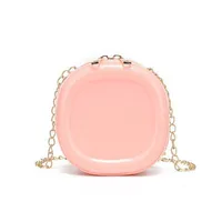 New Jelly Bag Cute Decorative Lipstick Small Square Bag Round Bag Shoulder Crossbody Chain Mini Bag For Children And Girls sku image 1
