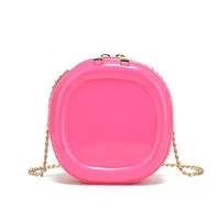 New Jelly Bag Cute Decorative Lipstick Small Square Bag Round Bag Shoulder Crossbody Chain Mini Bag For Children And Girls sku image 2