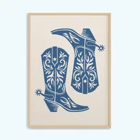 Blue Illustration Style Denim Girl Surfing Vacation Living Room Bedroom Canvas Decorative Painting Hanging Painting Frameless Poster sku image 74