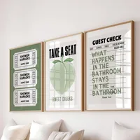 Toilet Bathroom Bathroom Pink Illustration Style Y2K Peach Lottery Ticket Canvas Decorative Painting Core Hanging Painting Frameless Poster main image 2