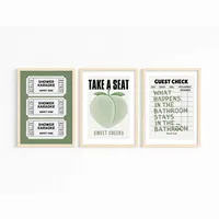Toilet Bathroom Bathroom Pink Illustration Style Y2K Peach Lottery Ticket Canvas Decorative Painting Core Hanging Painting Frameless Poster main image 5