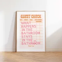 Toilet Bathroom Bathroom Pink Illustration Style Y2K Peach Lottery Ticket Canvas Decorative Painting Core Hanging Painting Frameless Poster sku image 134