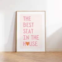 Toilet Bathroom Bathroom Pink Illustration Style Y2K Peach Lottery Ticket Canvas Decorative Painting Core Hanging Painting Frameless Poster sku image 51