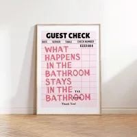 Toilet Bathroom Bathroom Pink Illustration Style Y2K Peach Lottery Ticket Canvas Decorative Painting Core Hanging Painting Frameless Poster sku image 53
