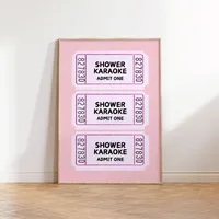 Toilet Bathroom Bathroom Pink Illustration Style Y2K Peach Lottery Ticket Canvas Decorative Painting Core Hanging Painting Frameless Poster sku image 126