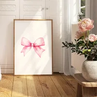 Explosions Cute Pink Bow Girl Bedroom Canvas Painting Decorative Painting Frameless Poster sku image 3