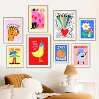 Strange Fun Positive Energy Simple Abstract Canvas Painting Nordic Living Room Home Decoration Painting Core Hanging Painting main image 1