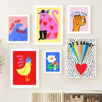 Strange Fun Positive Energy Simple Abstract Canvas Painting Nordic Living Room Home Decoration Painting Core Hanging Painting main image 2