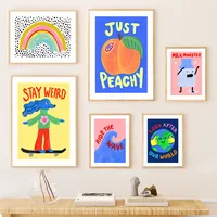 Strange Fun Positive Energy Simple Abstract Canvas Painting Nordic Living Room Home Decoration Painting Core Hanging Painting main image 3