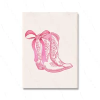 Foreign Trade Hot Explosions Pink Bow Cherry Disco Ball Denim Boots Bedroom Canvas Decorative Painting Frameless Core sku image 86