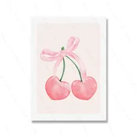 Foreign Trade Hot Explosions Pink Bow Cherry Disco Ball Denim Boots Bedroom Canvas Decorative Painting Frameless Core sku image 39
