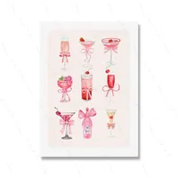 Foreign Trade Hot Explosions Pink Bow Cherry Disco Ball Denim Boots Bedroom Canvas Decorative Painting Frameless Core sku image 20
