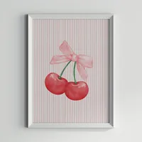 Foreign Trade  Pink Bow Fruit Strawberry Cherry Living Room Bedroom Decoration Frameless Hanging Painting Core Poster sku image 32