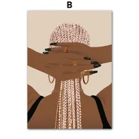 Black Fashion Girl Hairdressing Manicure Jewelry Decorative Painting Living Room Bedroom Sofa Background Wall Frameless Painting Core sku image 62
