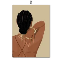Black Fashion Girl Hairdressing Manicure Jewelry Decorative Painting Living Room Bedroom Sofa Background Wall Frameless Painting Core sku image 124