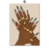 Black Fashion Girl Hairdressing Manicure Jewelry Decorative Painting Living Room Bedroom Sofa Background Wall Frameless Painting Core sku image 127