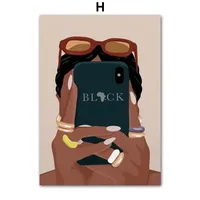 Black Fashion Girl Hairdressing Manicure Jewelry Decorative Painting Living Room Bedroom Sofa Background Wall Frameless Painting Core sku image 88