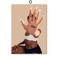 Black Fashion Girl Hairdressing Manicure Jewelry Decorative Painting Living Room Bedroom Sofa Background Wall Frameless Painting Core sku image 15