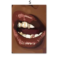 Black Fashion Girl Hairdressing Manicure Jewelry Decorative Painting Living Room Bedroom Sofa Background Wall Frameless Painting Core sku image 39