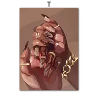 Black Fashion Girl Hairdressing Manicure Jewelry Decorative Painting Living Room Bedroom Sofa Background Wall Frameless Painting Core sku image 40