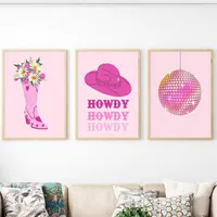 New Strawberry Denim Disco Pink Wall Decorative Painting Living Room Sofa Background Wall Frameless Painting Core main image 2