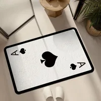 Creative Personality Poker Diatom Mud Floor Mat Wear-resistant Foot Mat Bathroom Absorbent Non-slip Mat Rubber Bottom Mat Factory Direct Sales main image 1