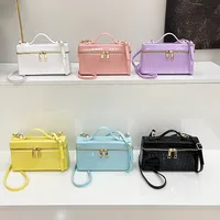New Spring New Lp Crocodile Pattern First Layer Cowhide Single Shoulder Crossbody Handheld Small Bag Mini Women's Bag main image 1