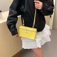 New Spring New Lp Crocodile Pattern First Layer Cowhide Single Shoulder Crossbody Handheld Small Bag Mini Women's Bag main image 3