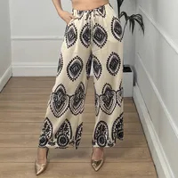 Women's Summer New Woven Wide-leg Loose Casual Straight Pants Women's Trousers sku image 3