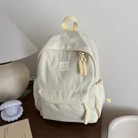 Solid Color Simple College Student Casual Backpack Good-looking Schoolbag Large Capacity Ins Preppy Style Junior High School Backpack main image 2