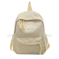 Solid Color Simple College Student Casual Backpack Good-looking Schoolbag Large Capacity Ins Preppy Style Junior High School Backpack main image 6