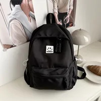 Solid Color Simple College Student Casual Backpack Good-looking Schoolbag Large Capacity Ins Preppy Style Junior High School Backpack sku image 2